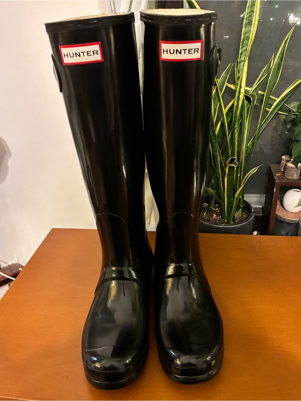 Hunter Black Gloss Tall Women's Rain Boots